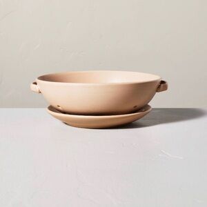 50oz Stoneware Berry Bowl & Saucer Sunset Taupe - Hearth & Hand with Magnolia.